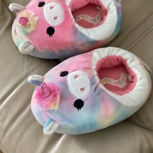 Colorful Unicorn Slippers Squishmallow size 4-5